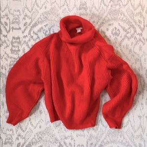 H&M Bright Red Super Soft Chunky Sweater Sz S